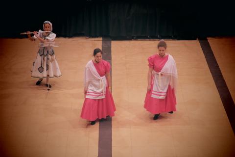 Els Dansaires dels Pastorets de Balsareny ballant a aixopluc