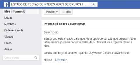 Per trobar grups per fer intercanvi al Facebook