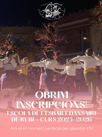 Obrim inscripcions a l'Esbart Dansaire de Rubí