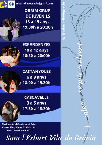 Inscripcions als grups d'infantils i juvenil de l'Esbart Vila de Gràcia